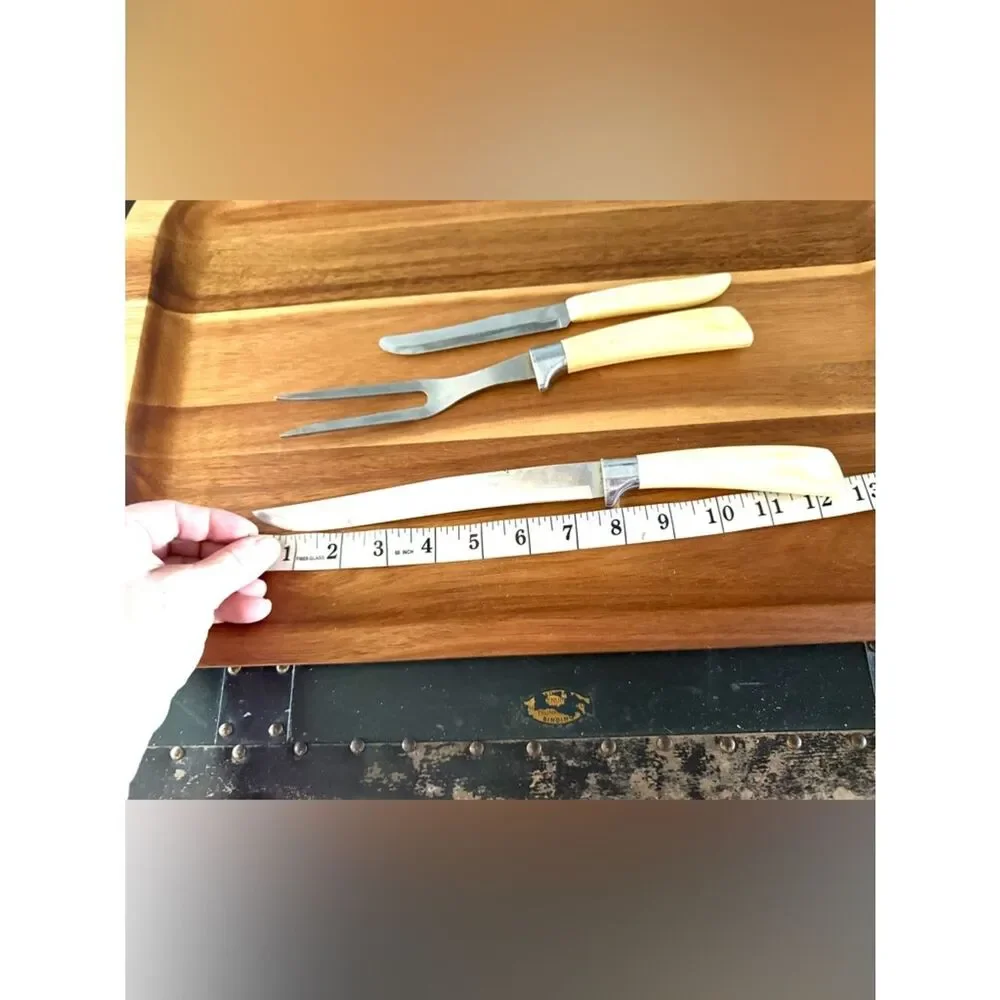3 Piece Quick Cut Carving Knife Fork Steak Vintage USA Made
